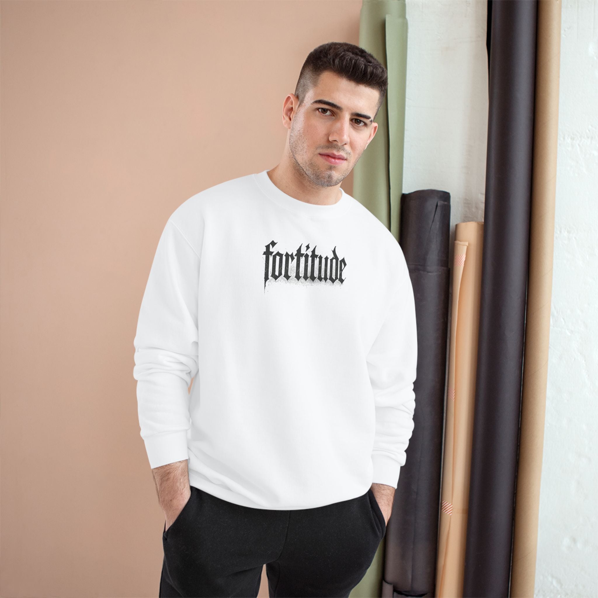 Fortitude Graphic Champion Sweatshirt for Resilience and Strength