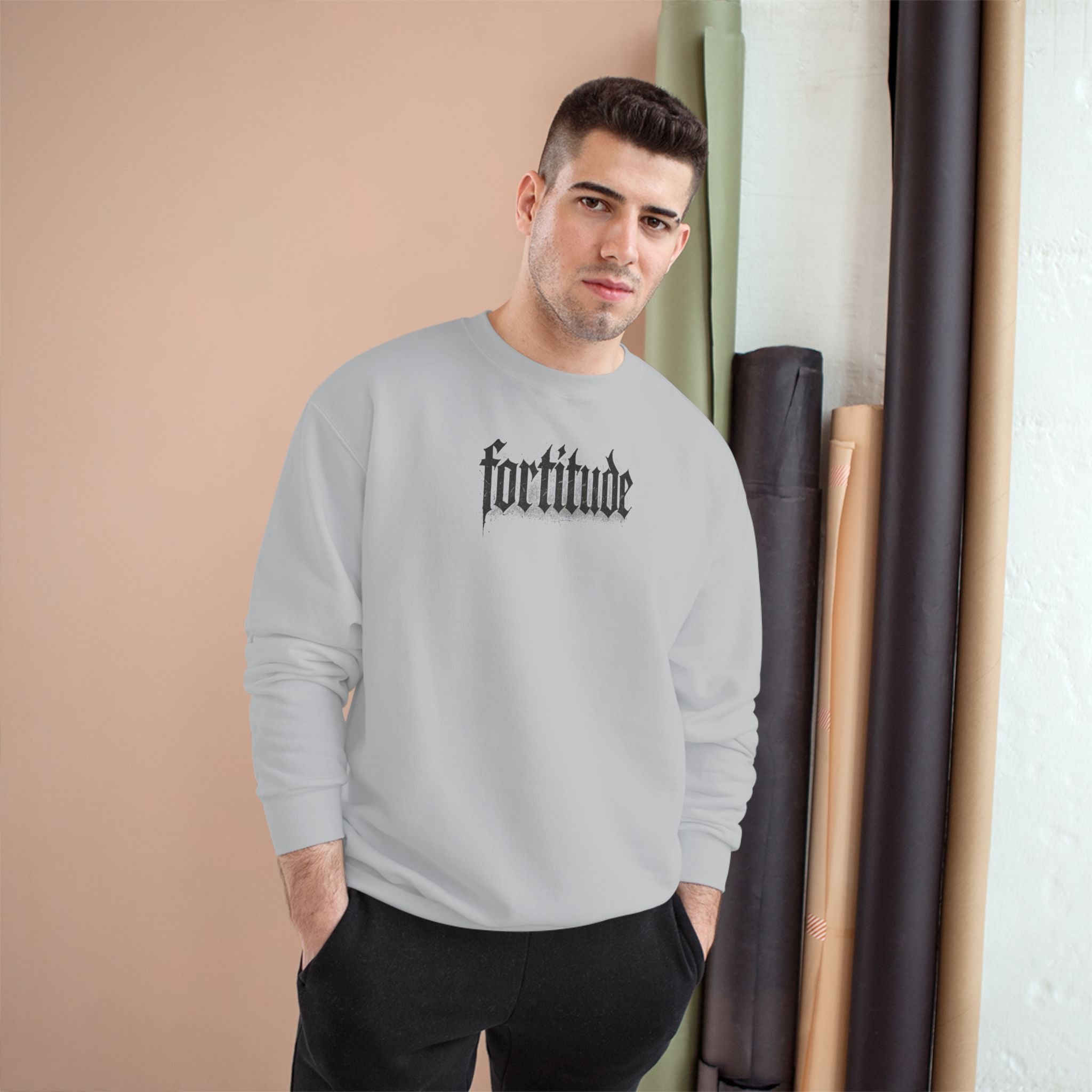 Fortitude Graphic Champion Sweatshirt for Resilience and Strength