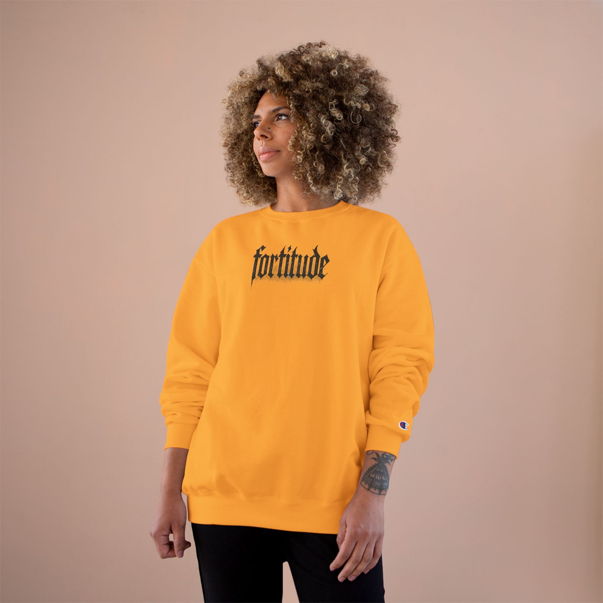 Fortitude Graphic Champion Sweatshirt for Resilience and Strength