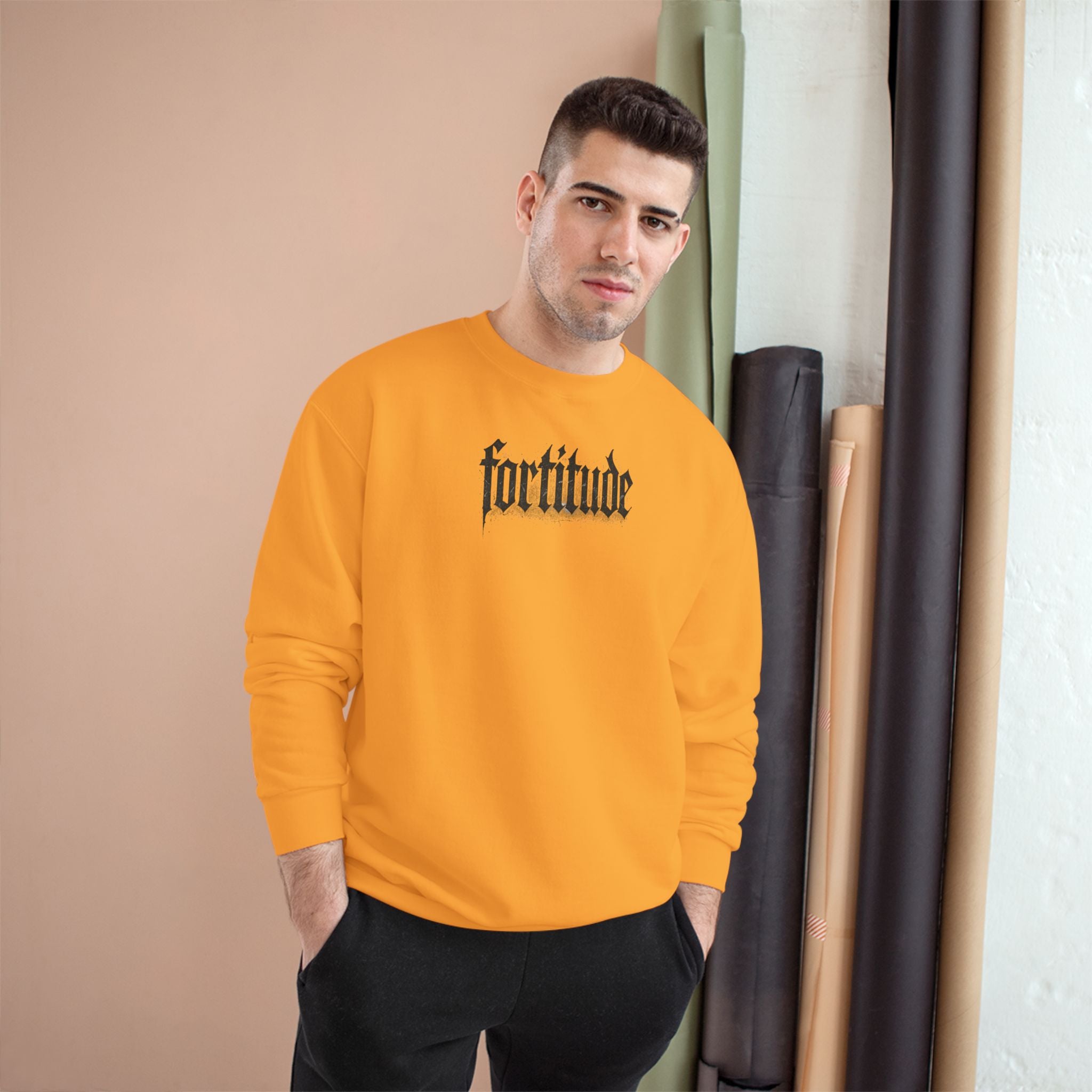 Fortitude Graphic Champion Sweatshirt for Resilience and Strength